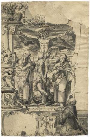 Lot 6252, Auction  103, Rippel, Nicolaus, Scheibenriss mit der Kreuzigung Christi