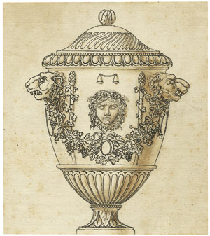 Lot 6300, Auction  103, Italienisch, 18. Jh. Entwurf einer reichverzierten Vase