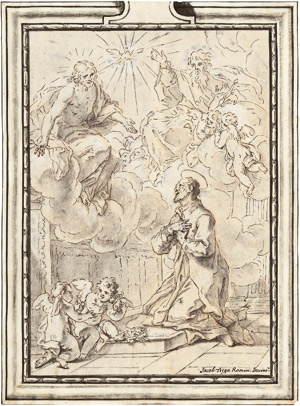 Lot 6329, Auction  103, Triga, Giacomo, Dem hl. Johannes von Matha erscheint die Hl. Dreifaltigkeit