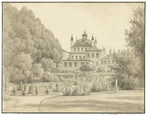 Lot 6374, Auction  103, Rohde, Frederik Nils, Ansicht von Schloss Fredensborg, vom Garten aus gesehen