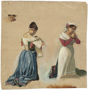 Lot 6381, Auction  103, Martens, Hans Ditlev, Studie zweier betender junger Frauen