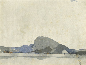 Lot 6385, Auction  103, Deutsch, 19. Jh. Blick über einen See mit Bergkette