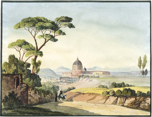 Lot 6394, Auction  103, Deutsch, um 1840. Blick auf Rom mit St. Peter