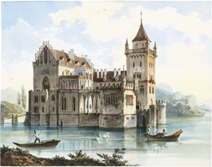 Lot 6398, Auction  103, Deutsch, um 1840. Ansicht von Schloss Anif bei Salzburg