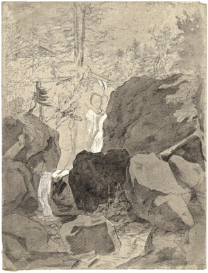 Lot 6407, Auction  103, Dorner d. J., Johann Jakob, Wasserfall bei Ohlstadt in Oberbayern