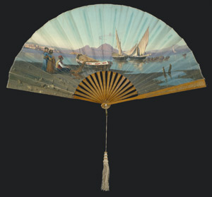 Lot 6431, Auction  103, Italienisch, 19. Jh. Fächer mit Fischern am Golf von Neapel