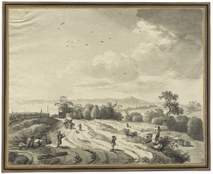 Lot 6701, Auction  103, Klengel, Johann Christian, Landschaft bei Dresden mit Landvolk