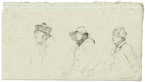 Lot 6738, Auction  103, Ezdorf, Friedrich, Skizzenblatt mit drei Figuren