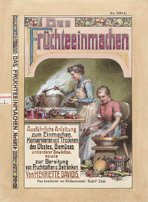 Lot 561, Auction  104, Davidis, Henriette, Das Früchteeinmachen. Originalentwurf für den Einband.