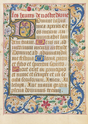 Lot 1007, Auction  104, Horae Beatae Maria Virginis, Einzelblatt aus einer frz. Handschrift um 1475