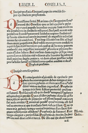 Lot 1019, Auction  104, Gregorius I., Homiliae super Ezechielem.