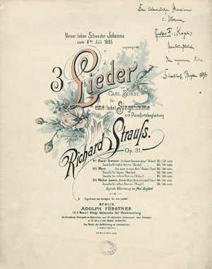 Lot 2914, Auction  104, Strauss, Richard, Notendruck mit Widmung 1896