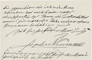 Lot 2918, Auction  104, Neumann, Angelo, Brief und Brief-Karte 1888-1902