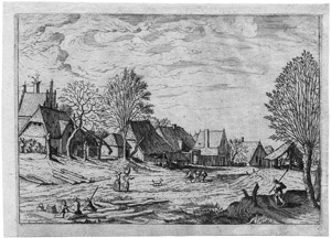 Lot 5072, Auction  104, Doetecum, Johannes und Lucas, Kleine Landschaft mit einer Dorfstrasse und figürlicher Staffage