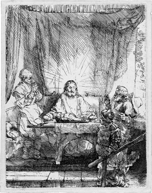 Lot 5220, Auction  104, Rembrandt Harmensz. van Rijn, Christus in Emmaus (Die große Platte)