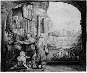 Lot 5222, Auction  104, Rembrandt Harmensz. van Rijn, Petrus und Johannes an der Pforte des Tempels