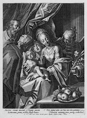 Lot 5237, Auction  104, Sadeler, Aegidius, Die Hl. Familie mit der hl. Anna und zwei Engeln