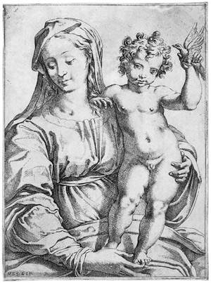 Lot 5263, Auction  104, Strada, Vespasiano, Die Madonna mit dem Kinde, das einen Vogel hält