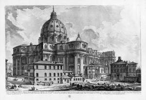 Lot 5368, Auction  104, Piranesi, Giovanni Battista, Veduta dell'esterno della gran Basilica di S. Pietro in Vaticano