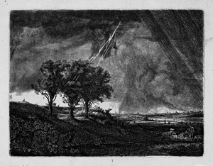 Lot 5566, Auction  104, Baillie, William, Die Landschaft mit den drei Bäumen (Ansicht auf Amsterdam von Nordwest). 