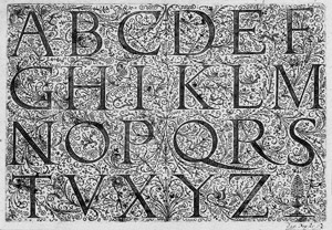 Lot 5686, Auction  104, Hopfer, Daniel, Drei Alphabete mit römischen und Deutschen Majuskeln