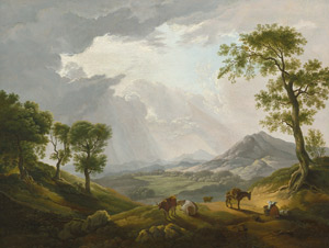 Lot 6038, Auction  104, Heusch, Jacob de - Umkreis, Italianisante Landschaft mit Maulesel