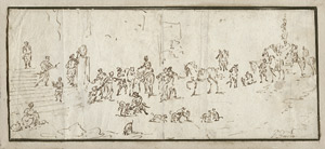 Lot 6289, Auction  104, Bredael, Jan Pieter van, Capriccio mit Figuren, Pferden und Hunden