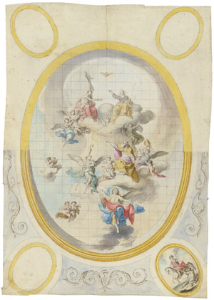 Lot 6346, Auction  104, Süddeutsch, um 1770. Die Aufnahme des hl. Augustinus in den Himmel