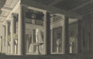 Lot 6367, Auction  104, Deutsch, um 1840. Blick in das Atrium eines antikischen Hauses