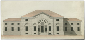 Lot 6368, Auction  104, Französisch, 18. Jh. Fassadenentwurf im Stile von Palladios der Villa Poiana