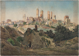 Lot 6377, Auction  104, Beck, C., Ansicht von S. Gimignano mit den Geschlechtertürmen