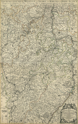 Lot 285, Auction  105, Sanson, Nicolas, Carte des Pais situéz entre la Moselle, La Saare, Le Rhein