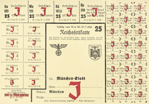Lot 745, Auction  105, Lebensmittelkarten, Konvolut von 7 Lebensmittelkarten für Juden