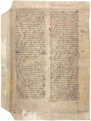 Lot 1003, Auction  105, Thomas von Aquin, Einzelblatt aus der Summa Theologiae