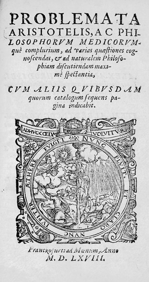 Lot 1048, Auction  105, Aristoteles, Problemata Aristotelis, ac Philosophorum medicorumque complurium