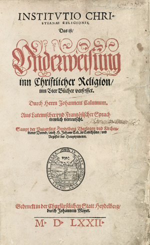 Lot 1056, Auction  105, Calvin, Johannes, Institutio Christianae religiones