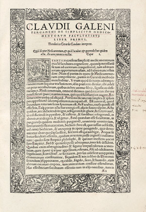 Lot 1064, Auction  105, Galenus, Claudius, Opera iam recens versa. Basel, Andreas Cratander
