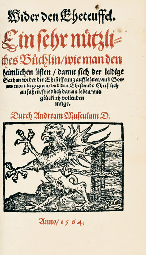 Lot 1075, Auction  105, Milichius, Ludwig, Der Zauber Teuffel. 1566 + 5 weitere Teufelswerke