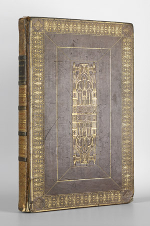 Lot 1617, Auction  105, Französischer Kathedralband, Brauner geglätteter Kalbslederband mit reicher gotischer Goldprägung