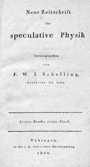Lot 1984, Auction  105, Schelling, F. W. J., Zeitschrift für speculative Physik + Neue Zeitschrift