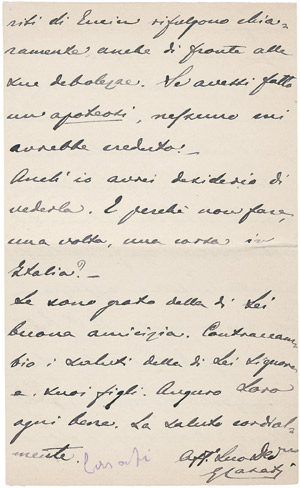 Lot 2310, Auction  105, Casati, Gaetano, Brief 1894