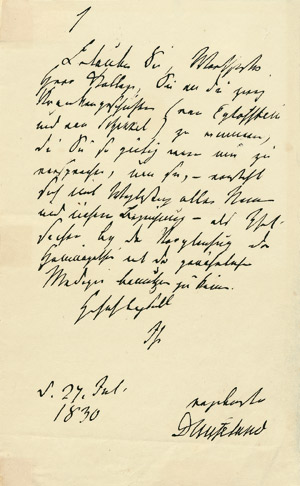 Lot 2326, Auction  105, Hufeland, Christoph Wilhelm, Brief 1830