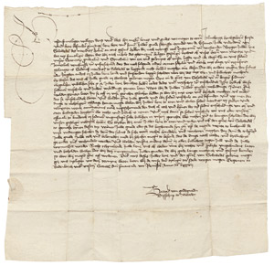 Lot 2354, Auction  105, Berthold, Bischof von Verden und Hildesheim, Brief 1477 an den Kurprinzen Johann Cicero von Brandenburg