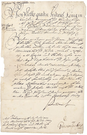 Lot 2367, Auction  105, Friedrich I., König in Preußen, Brief 1707