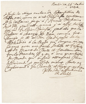 Lot 2369, Auction  105, Elisabeth Christine, Königin von Preußen, Eigenhändiger Brief 1782