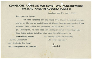 Lot 2436, Auction  105, Endell, August, Signiertes Rundschreiben 1919