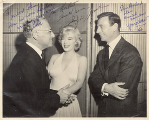 Lot 2485, Auction  105, Monroe, Marilyn, Foto mit Widmung, zus. mit Cukor und Montand