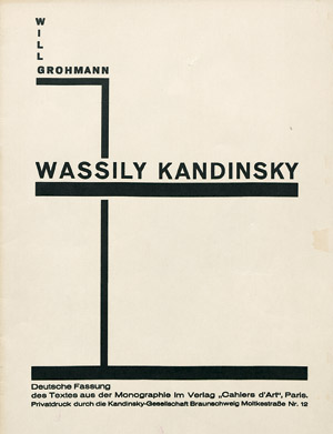 Lot 3283, Auction  105, Grohmann, Will, Wassily Kandinsky. Privatdruck