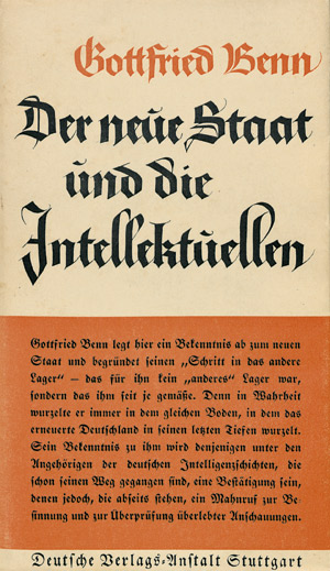 Lot 3674, Auction  105, Benn, Gottfried, Der neue Staat und die Intellektuellen