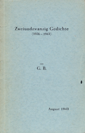 Lot 3679, Auction  105, Benn, Gottfried, Zweiundzwanzig Gedichte (1936-1943)